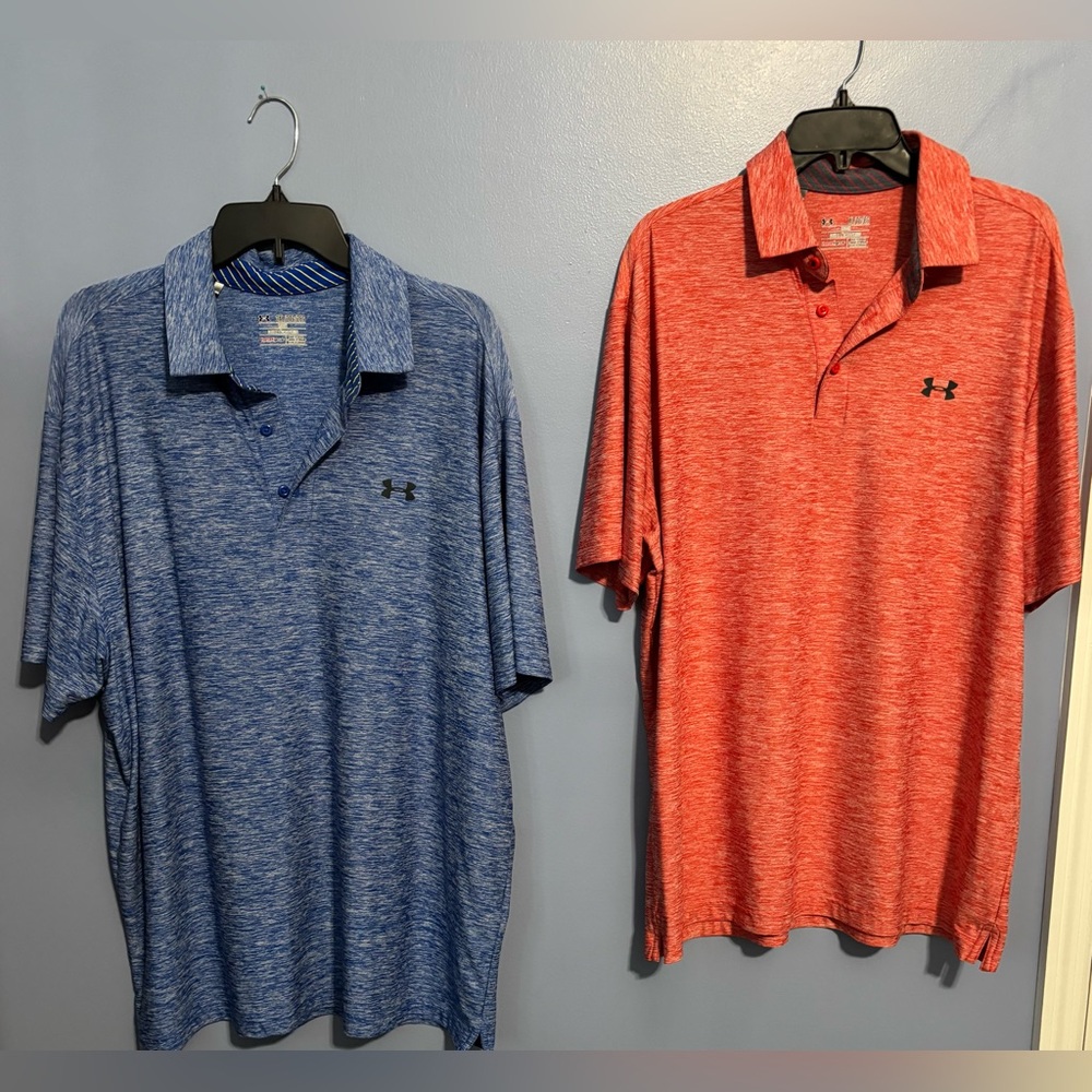 Bundle of 2 Under Armor Loose Heat Gear Short Sleeved Shirts EUC 2XL & XL